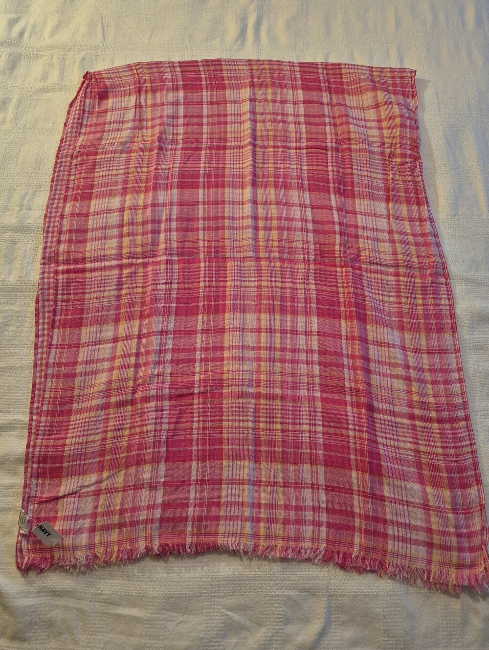 Old Navy women's scarf plaid pink, yellow, white, NWT